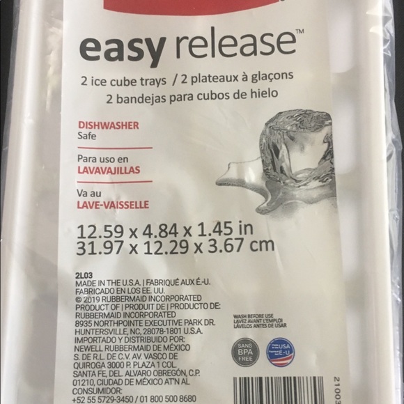Rubbermaid easy release ice cube trays 2 trays - Picture 2 of 3